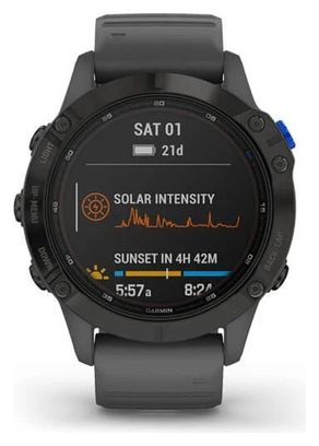 Garmin fenix 6 - Pro Solar Edition GPS Watch Black with Slate Grey Band