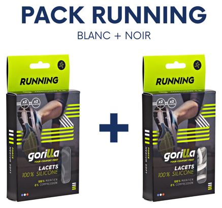 Pack 2 paires lacets élastiques - RUNNING