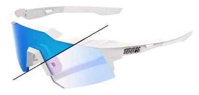 Lunettes 100% Speedcraft XS Bastille Pearl White Glitter - Blue Mirror Photochronic