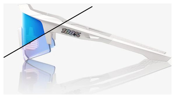 Lunettes 100% Speedcraft XS Bastille Pearl White Glitter - Blue Mirror Photochronic