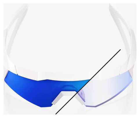 Lunettes 100% Speedcraft XS Bastille Pearl White Glitter - Blue Mirror Photochronic