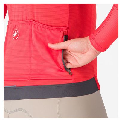 Castelli Espresso Women's Long-Sleeve Jersey ML Red Gray