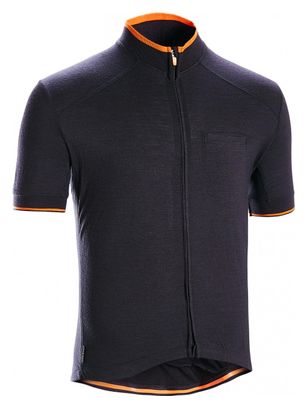 Triban Cycling Short Sleeve Jersey Merino Black