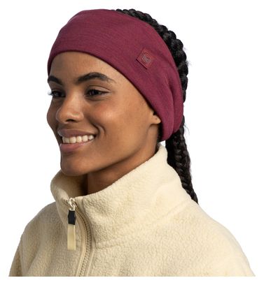 Buff Merino Wide Bordeaux headband