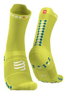 Pair of Compressport Pro Racing Socks v4.0 Run High Yellow