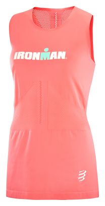 Camiseta de Tirantes Compressport Mujer IronMan Seaside Coral