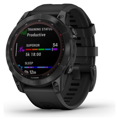 Wiederaufbereitetes Produkt - Garmin Fenix 7 Sapphire Solar Titanium Sportuhr Schwarz