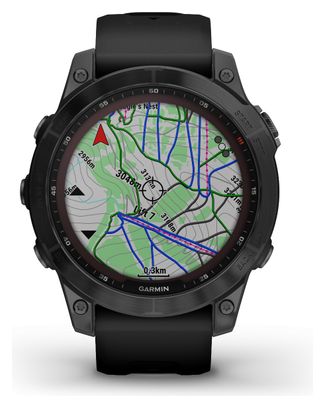 Gereviseerd product - Garmin Fenix 7 Sapphire Solar Titanium Zwart Sporthorloge