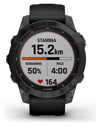 Wiederaufbereitetes Produkt - Garmin Fenix 7 Sapphire Solar Titanium Sportuhr Schwarz