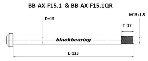 Axe - BLACKBEARING - F15.1QR (15mm-125-M15x1.5-16mm)