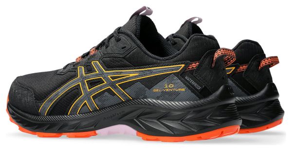 Chaussures Trail Asics Gel-Venture 10 Waterproof Noir/Orange Femme