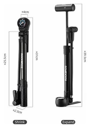 Pompe à vélo avec manomètre 120PSI Portable Gonflage FV / AV