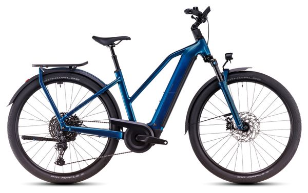 Cube Kathmandu Hybrid EX 800 Trapezio Bicicletta ibrida elettrica Shimano Cues 11S 800 Wh 700 mm Blu elettrico 2025