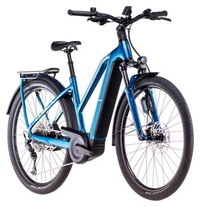 Cube Kathmandu Hybrid EX 800 Trapezio Bicicletta ibrida elettrica Shimano Cues 11S 800 Wh 700 mm Blu elettrico 2025