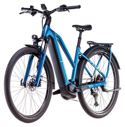 Cube Kathmandu Hybrid EX 800 Trapezio Bicicletta ibrida elettrica Shimano Cues 11S 800 Wh 700 mm Blu elettrico 2025