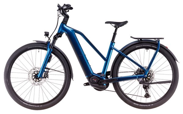 Cube Kathmandu Hybrid EX 800 Trapezio Bicicletta ibrida elettrica Shimano Cues 11S 800 Wh 700 mm Blu elettrico 2025