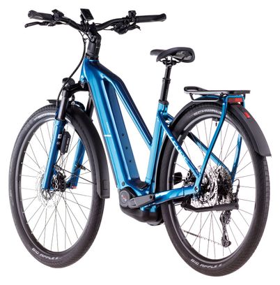 Cube Kathmandu Hybrid EX 800 Trapezio Bicicletta ibrida elettrica Shimano Cues 11S 800 Wh 700 mm Blu elettrico 2025