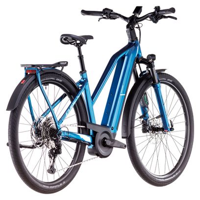 Cube Kathmandu Hybrid EX 800 Trapezio Bicicletta ibrida elettrica Shimano Cues 11S 800 Wh 700 mm Blu elettrico 2025