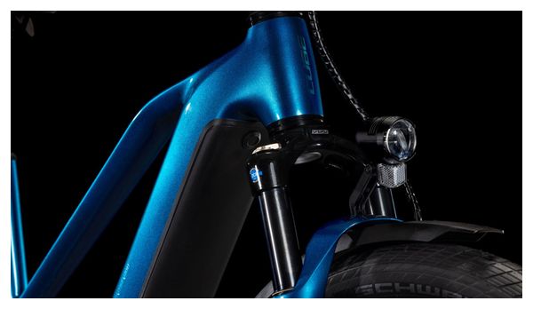 Cube Kathmandu Hybrid EX 800 Trapezio Bicicletta ibrida elettrica Shimano Cues 11S 800 Wh 700 mm Blu elettrico 2025