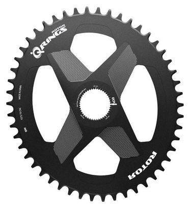 Oval Rotor Q-Ring Direct Mount Black Chainring