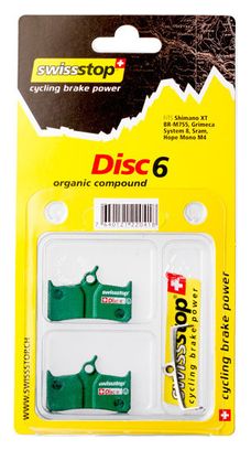 SWISSTOP Paire de plaquettes Organiques Disc6 Shimano  Hope  Grimeca  Sram  Trickstuff