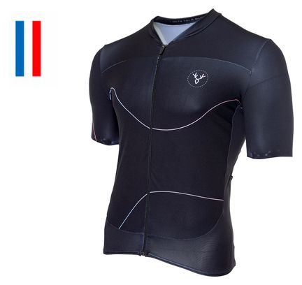 Maillot Manches Courtes LeBram Roselend Noir Coupe Ajustée