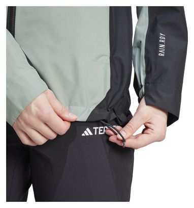 adidas Terrex 2.5-layer Multi Rain.Rdy Green Black Women's Waterproof Jacket