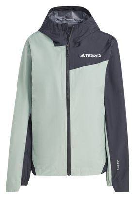 adidas Terrex 2.5-layer Multi Rain.Rdy Green Black Women's Waterproof Jacket
