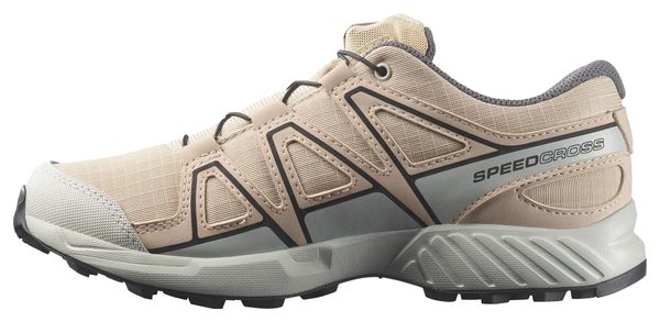 Salomon Speedcross Waterproof Trail Running Shoes, Beige/Gray, Kids'