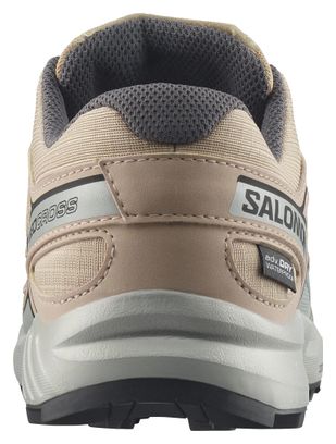 Salomon Speedcross Waterproof Trail Running Shoes, Beige/Gray, Kids'