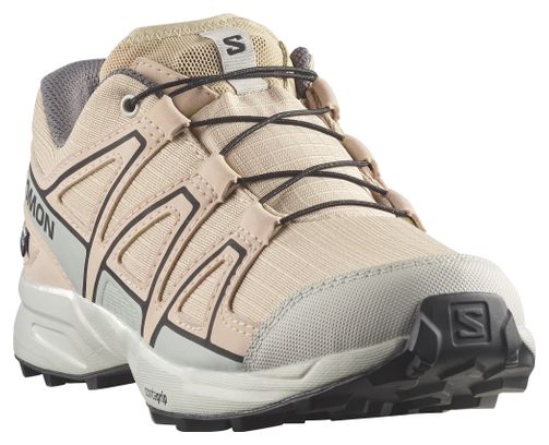 Salomon Speedcross Waterproof Trail Running Shoes, Beige/Gray, Kids'
