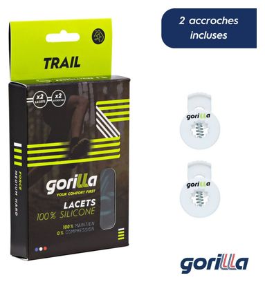 Lacets Elastiques Trail Confort Optimal en Silicone  - vert fluo
