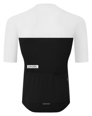 Maglia sportiva a maniche corte da uomo con colletto nero/bianco