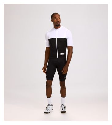 Maglia sportiva a maniche corte da uomo con colletto nero/bianco