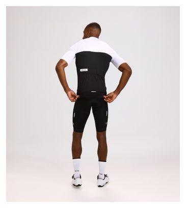 Maglia sportiva a maniche corte da uomo con colletto nero/bianco