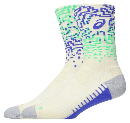 Asics Performance Run Crew sokken Wit/Groen/Paars