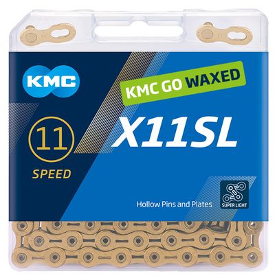 Chaîne KMC X11SL Waxed 11V Or Ti-N
