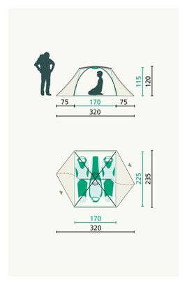 Tente Jack Wolfskin Skyrocket II Dome Ginkgo Vert