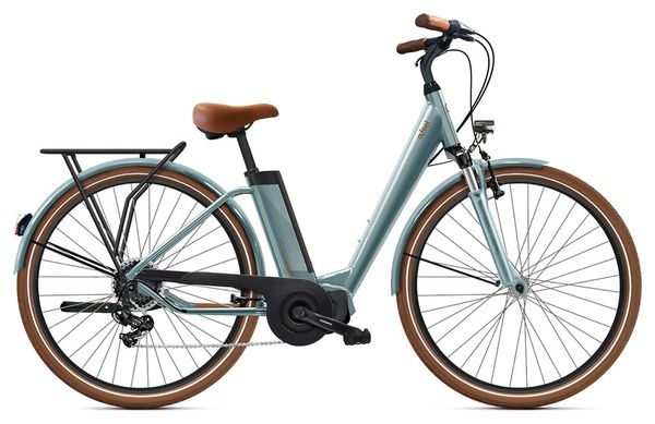 Electric City Bike O2 Feel iVog City Up 3.1 Shimano Tourney 7V 400 Wh 28'' Gris Perle