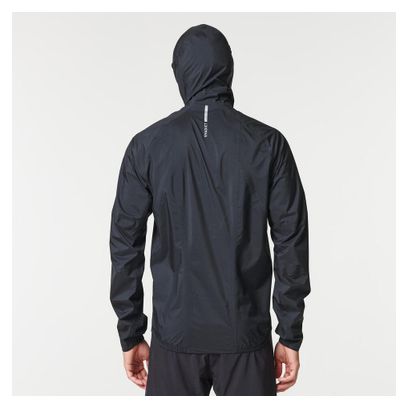 Veste trail imperméable Kiprun Rain 500 Noir
