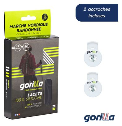 Lacets Ronds Elastiques Pour Chaussure De Randonnée Silicone - orange fluo