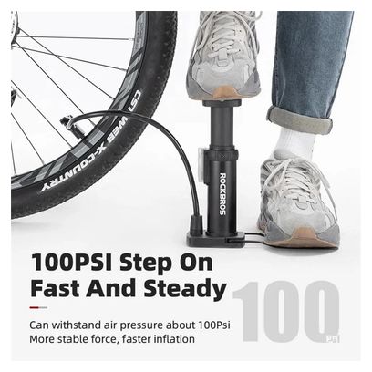 Pompe à pied portable 100 PSI haute pression pour vélo