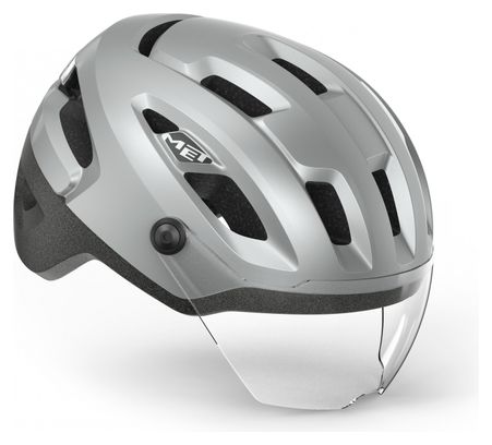 Casco MET Intercity Mips plateado reflectante mate