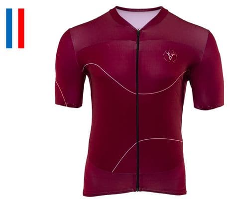 LeBram Roselend Bordeaux Short Sleeve Jersey Fitted