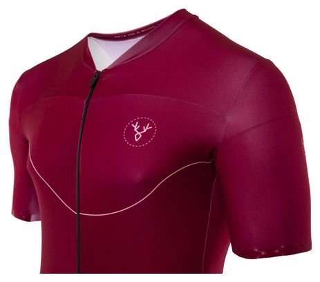 LeBram Roselend Bordeaux Korte Mouw Jersey Fitted