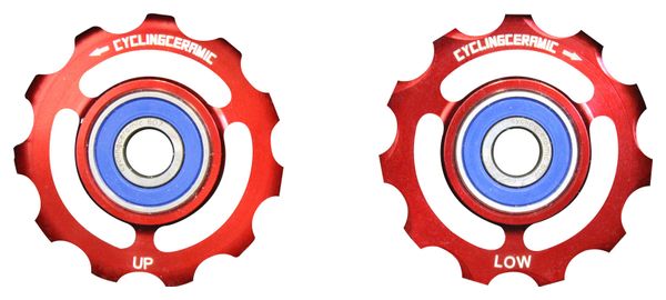 CyclingCeramic Jockey Wheels Sram 9 / 10s Red