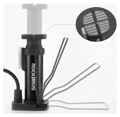 Pompe à vélo à pied Rockbros avec manomètre - noir