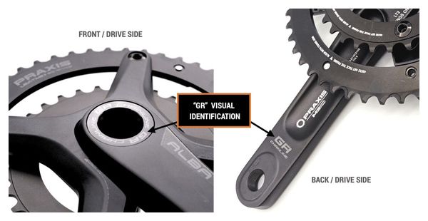 Pédalier Praxis ALBA-GR Aluminium 48-32 dents 10/11/12V Noir