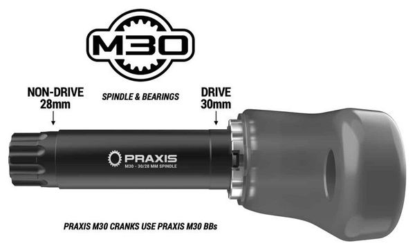 Pédalier Praxis ALBA-GR Aluminium 48-32 dents 10/11/12V Noir