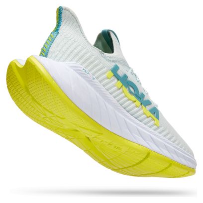 Hoka One One Carbon X 3 Running Shoes White Yellow Women's